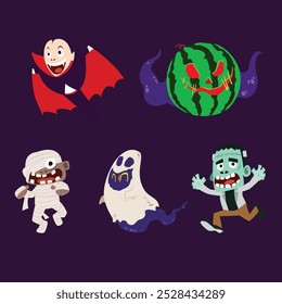 Bundle design Creepy monster illustration