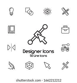 bundle of designer set icons and lettering vector illustration design