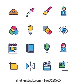 bundle of designer set icons vector illustration design