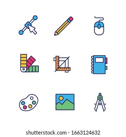 bundle of designer set icons vector illustration design