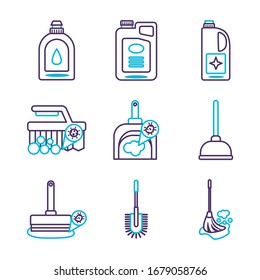 bundle of desinfectants set icons vector illustration design