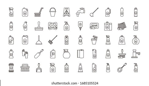 bundle of desinfectants set icons vector illustration design