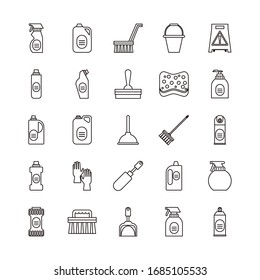 bundle of desinfectants set icons vector illustration design