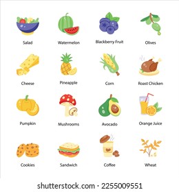 Bundle of Diet Hand Drawn Icons


