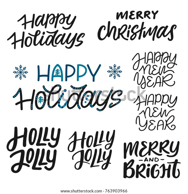 Download Bundle Different Lettering Calligraphy Phrases On Stock Vector Royalty Free 763903966