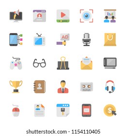 
Bundle of Digital Marketing Flat Icon Vector
