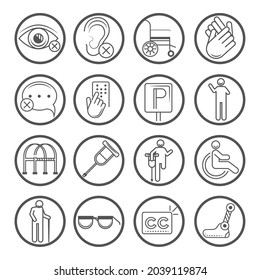 bundle of disabled pictogram symbols
