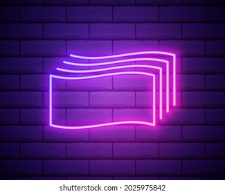Cartel de billetes de dólar en neón. El concepto de dinero, finanzas y banca. Diseño de publicidad. Señal de neón brillante nocturna, carteles coloridos, banner de luz. Ilustración vectorial en estilo neón