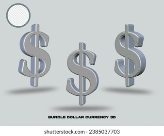bundle dollar currency sign icon 3D render