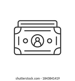 Bundle of dollars. Vector black icon.