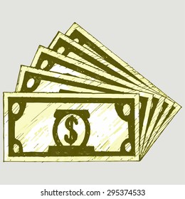 Bundle of dollars. Vector Image