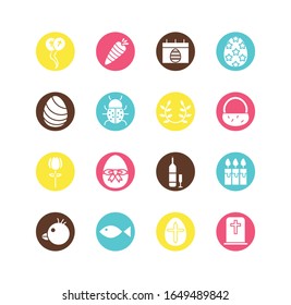 bundle of easter set block icons vector illustration design