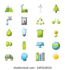 bundle of eco friendly set icons vector illustration design