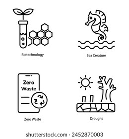 Bundle of Eco Living Linear Icons 