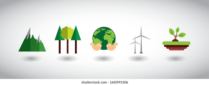 bundle of ecology set icons vector illustration design