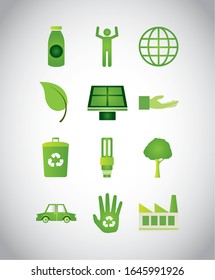 bundle of ecology set icons vector illustration design
