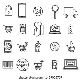 bundle of ecommerce set icons vector illustration design