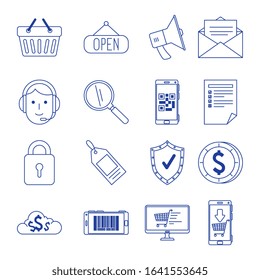 bundle of ecommerce set icons vector illustration design