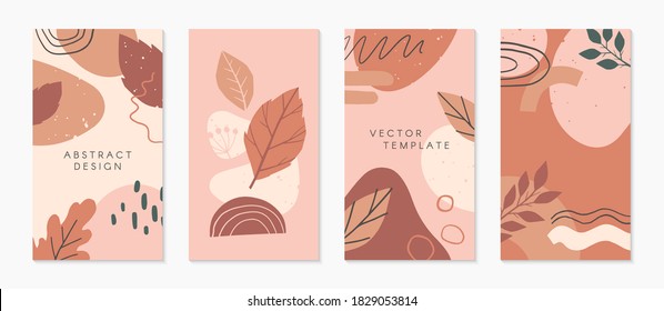 Bundle of editable insta story templates with copy space for text.Autumn ad and promo concept.Modern vector layouts.Trendy design for social media marketing,digital post,prints,banners.