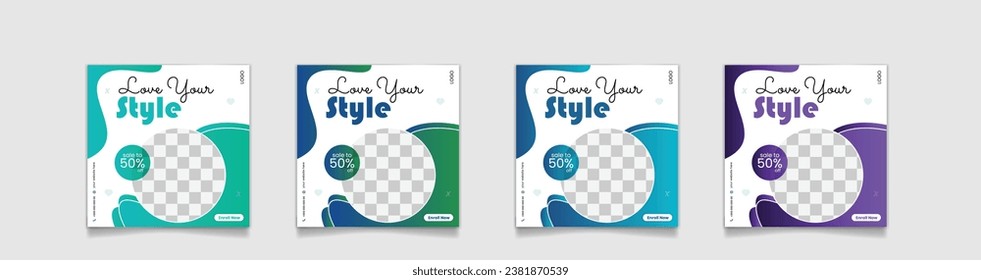 Paket bearbeitbarer moderner Eye Catching Fashion Sale Social Media Post Web-Banner-Vorlage