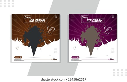 Bundle of editable square banner template. Food banner with black, orange and green color background. Flat design vector with photo collage. Usable for social media, story and web internet ads.Digital