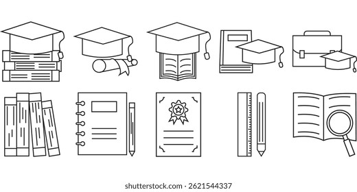 Bundle Education Line Icon Set