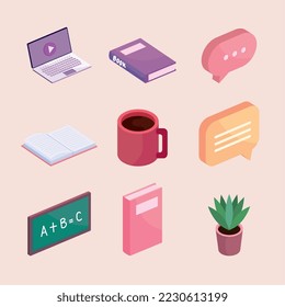 bundle of education online icons