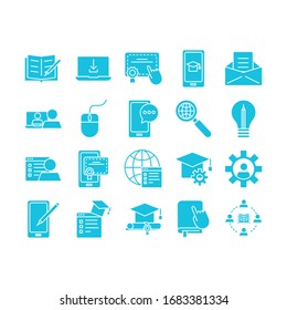 bundle of education onsilhouette set icons vector illustration design