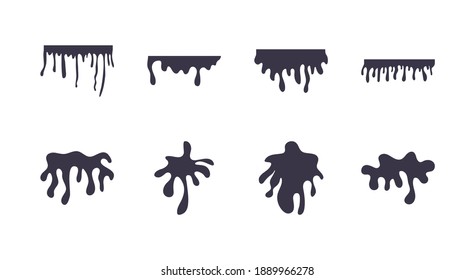 bundle of eight drips inks blots flat style icons vector illustration design