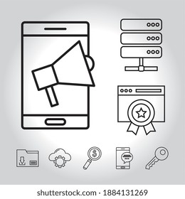bundle of eight marketing digital set icons vector illustration design