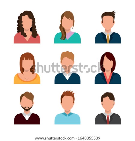 bundle of elegant business people vector illustration design