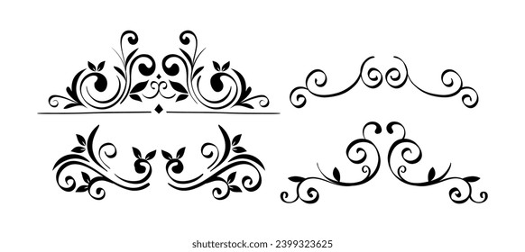 Bundle of elegant ornamental borders frames