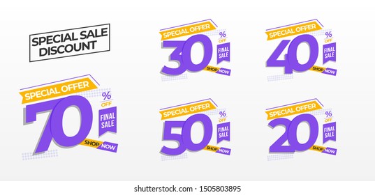 bundle element special sale banner design, flyer or poster elements, Vector illustration. can use web design post and print ads