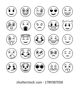 Set Emoticons Isolated Vector Illustration Stock Vector (Royalty Free ...
