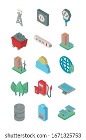 bundle of energy set icons vector illustration design