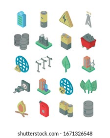 bundle of energy set icons vector illustration design