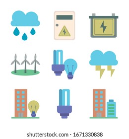 bundle of energy set icons vector illustration design