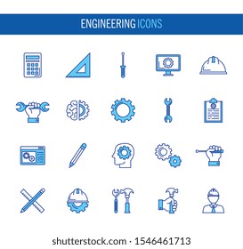 bundle of engineering set icons vector illustration design