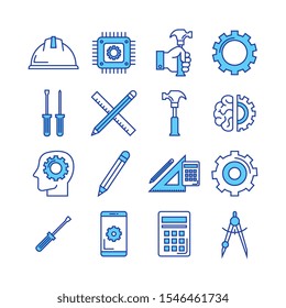 bundle of engineering set icons vector illustration design