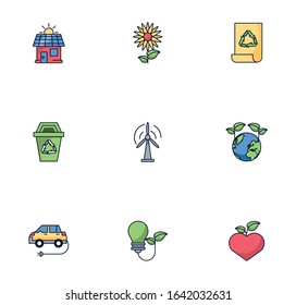 bundle of environment set icons vector illustration design