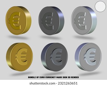 BUNDLE OF EURO CURRENCY MARK SIGN 3D RENDER
