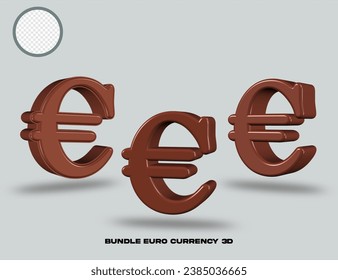 bundle euro currency sign icon 3D render