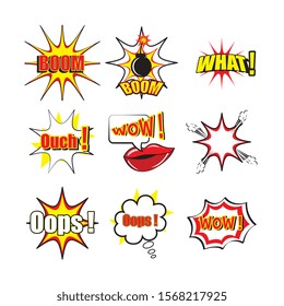 bundle of expression style pop art vector illustration design