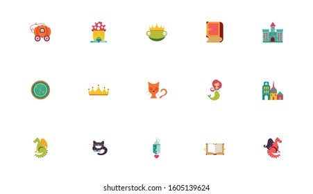 bundle of fairytales set icons vector illustration design