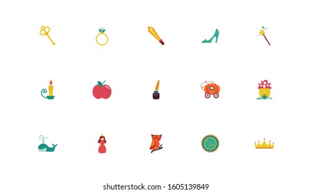 bundle of fairytales set icons vector illustration design