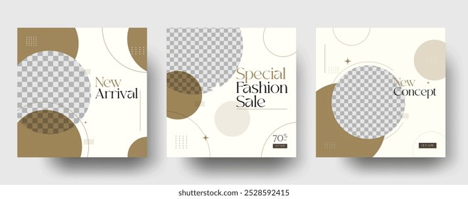 Bundle Fashion Sale Instagram post Banner template, Fashion Sale Minimal Square Banner bundle Template Vector, and web banner templates. six banner design template
