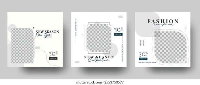 Bundle Fashion Sale Instagram post Banner template, Fashion Sale Minimal Square Banner bundle Template Vector, and web banner templates. six banner design template 