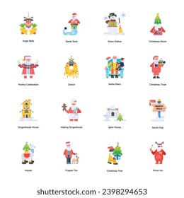 Bundle of Festive Celebration Flat Icons 


