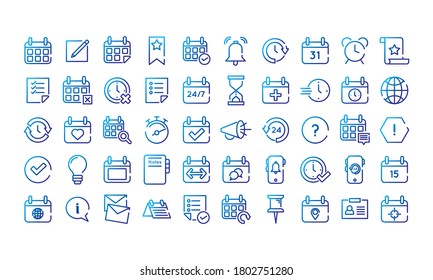 bundle of fifty calendars set icons vector illustration design