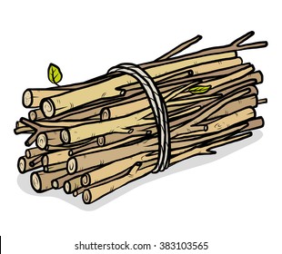 bundle of firewood / cartoon vector and illustration, hand drawn style, isolated on white background.